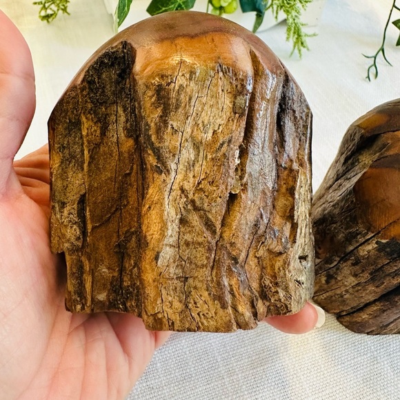 Vintage wood Pair of Tree Branch Salt and Pepper shakers farmhouse cottagecore - Picture 3 of 5